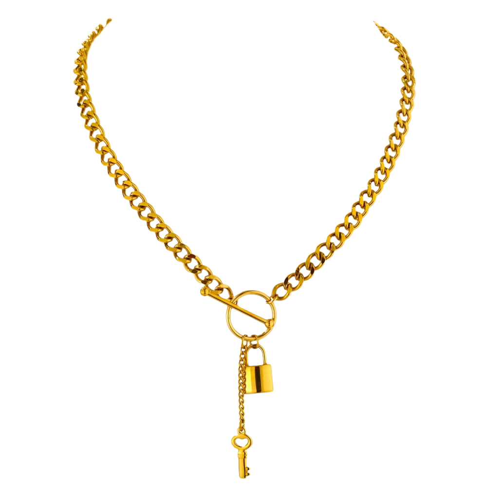 Modern Lock Pendant Necklace