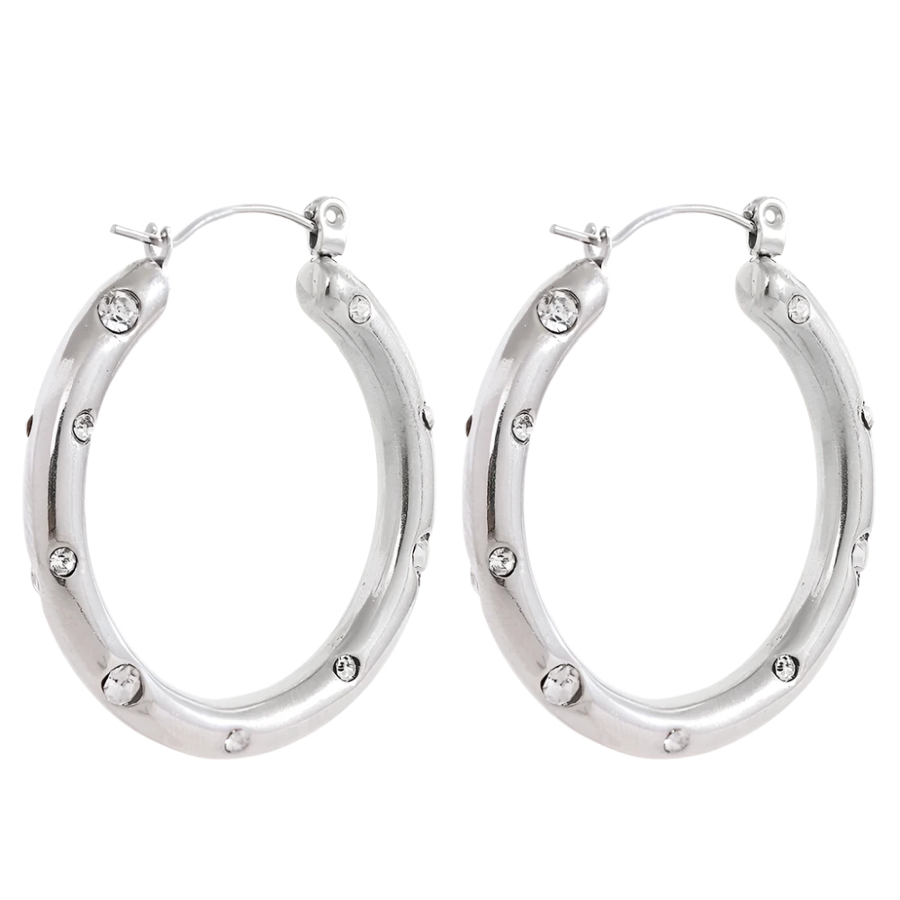Elegant Zirconia Hoop Earrings