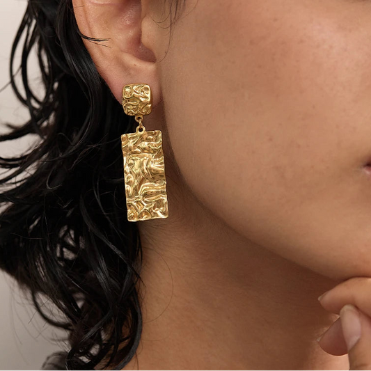 Sculpted Hammer Drop Earrings