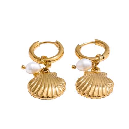 Ocean Muse Pearl Hoop Earrings