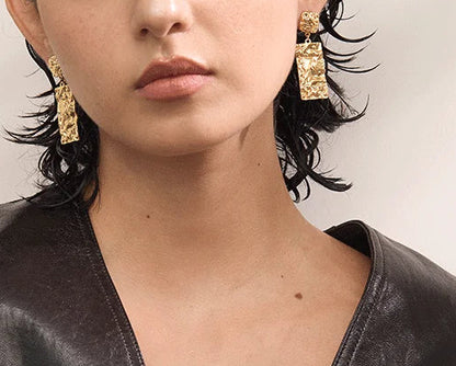 Sculpted Hammer Drop Earrings