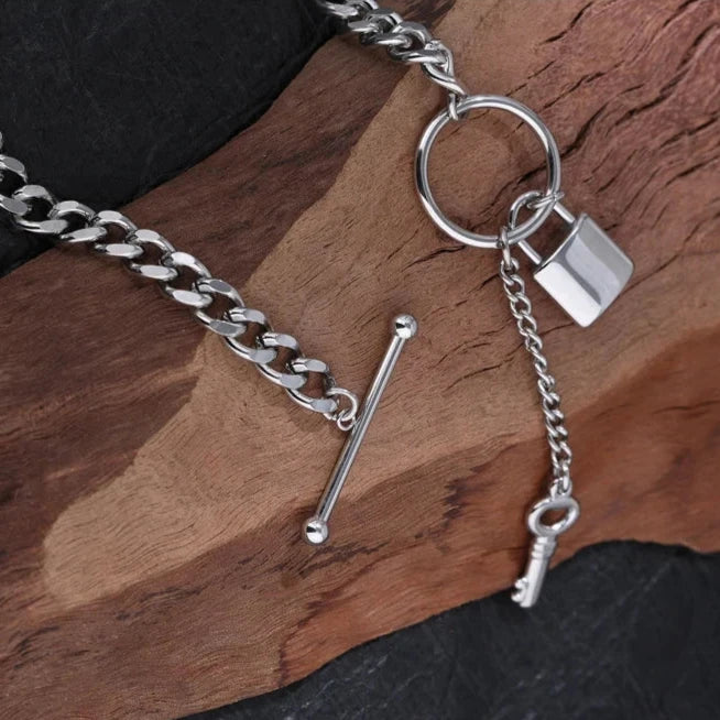 Modern Lock Pendant Necklace