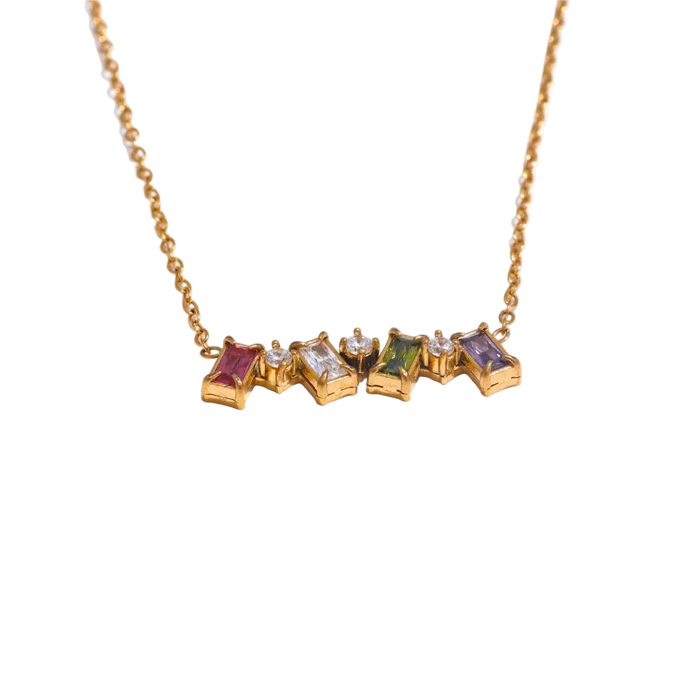Rainbow Zirconia Spark Necklace