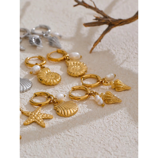 Ocean Muse Pearl Hoop Earrings