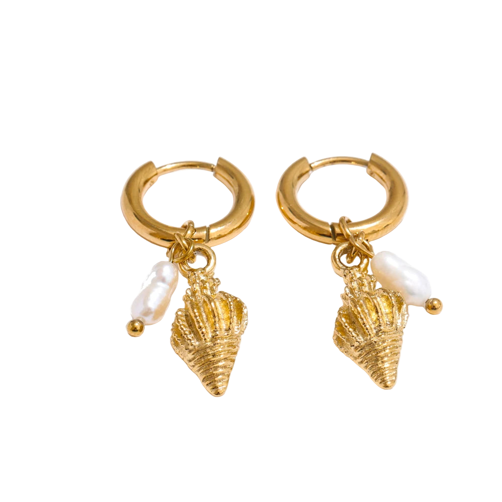 Ocean Muse Pearl Hoop Earrings