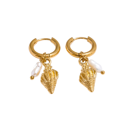 Ocean Muse Pearl Hoop Earrings