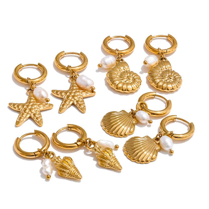 Ocean Muse Pearl Hoop Earrings