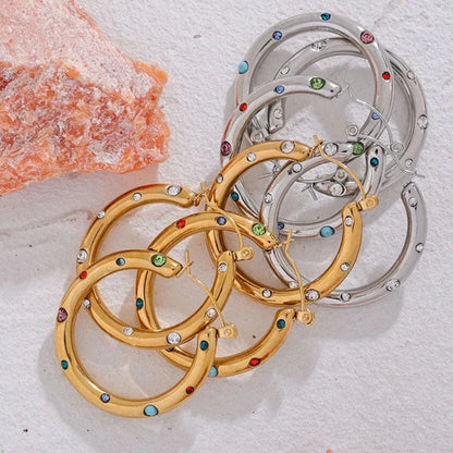 Elegant Zirconia Hoop Earrings