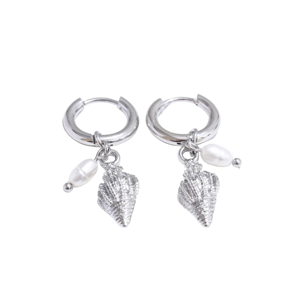 Ocean Muse Pearl Hoop Earrings