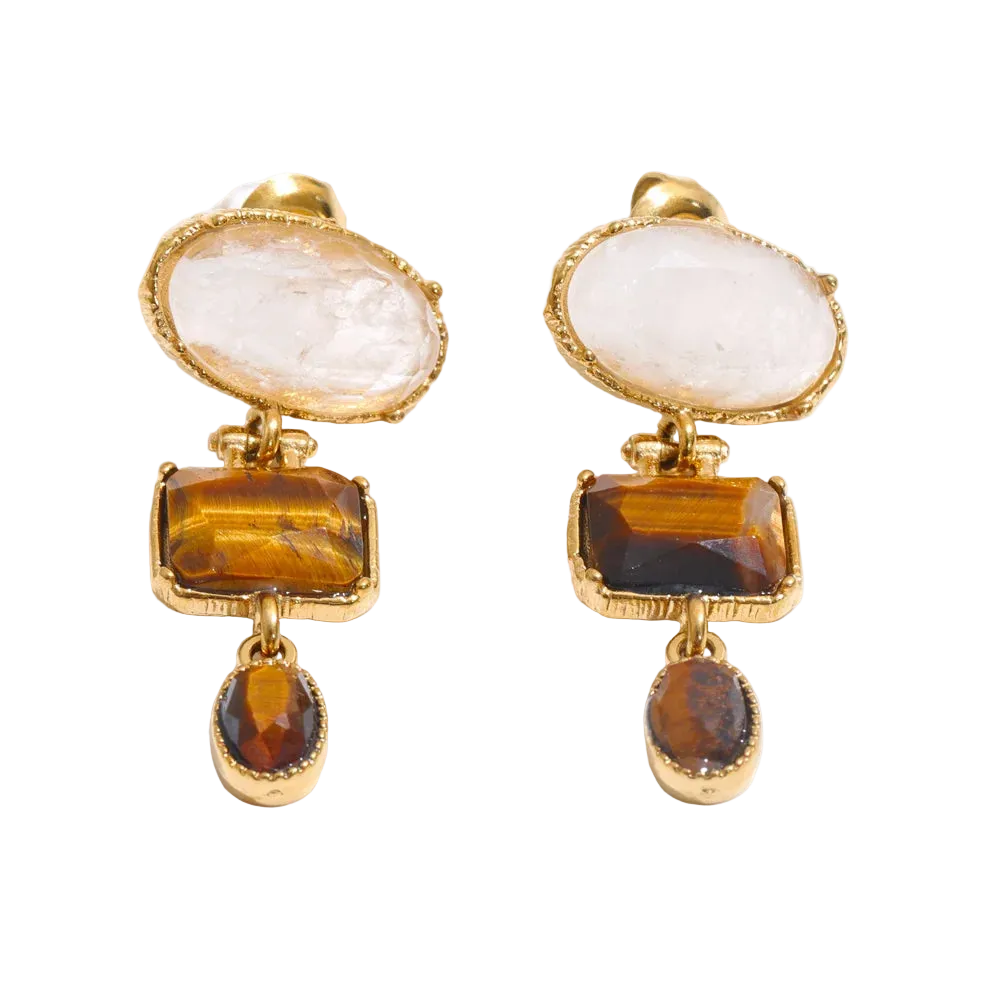Vintage Stone Statement Earrings