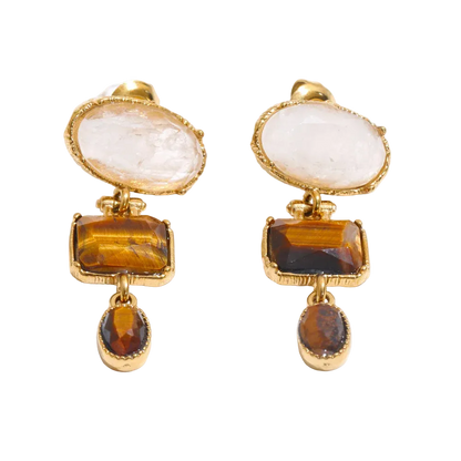 Vintage Stone Statement Earrings