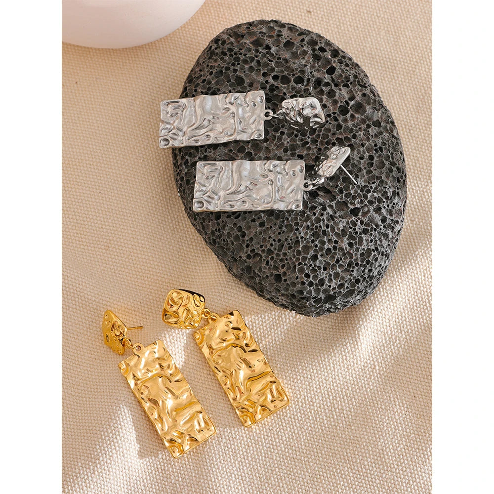 Sculpted Hammer Drop Earrings