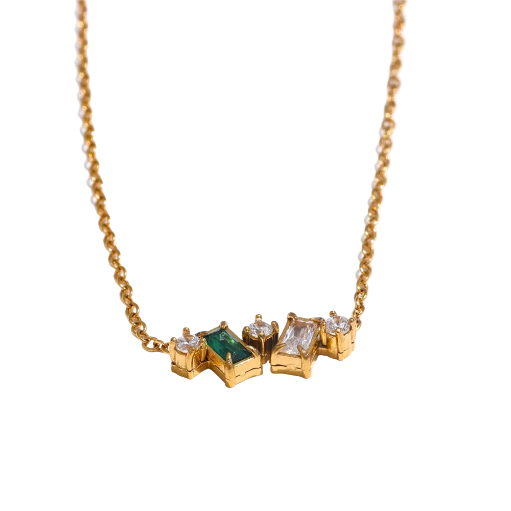 Rainbow Zirconia Spark Necklace