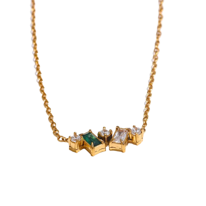 Rainbow Zirconia Spark Necklace