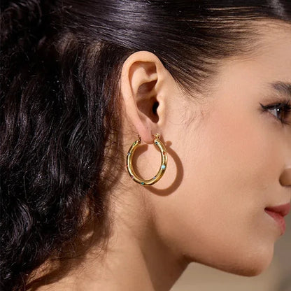 Elegant Zirconia Hoop Earrings