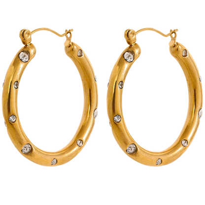 Elegant Zirconia Hoop Earrings