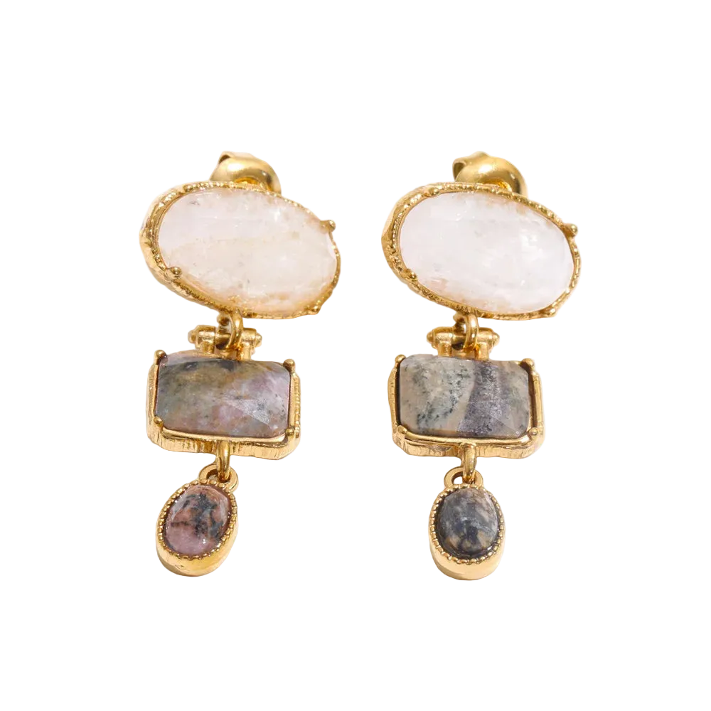 Vintage Stone Statement Earrings