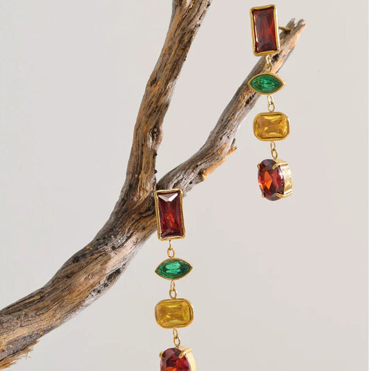 Vintage Zirconia Drop Earrings