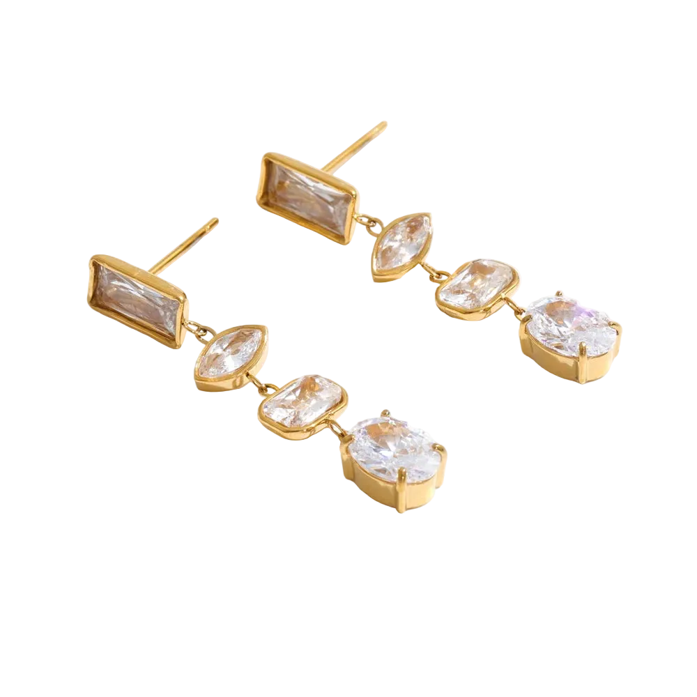 Vintage Zirconia Drop Earrings