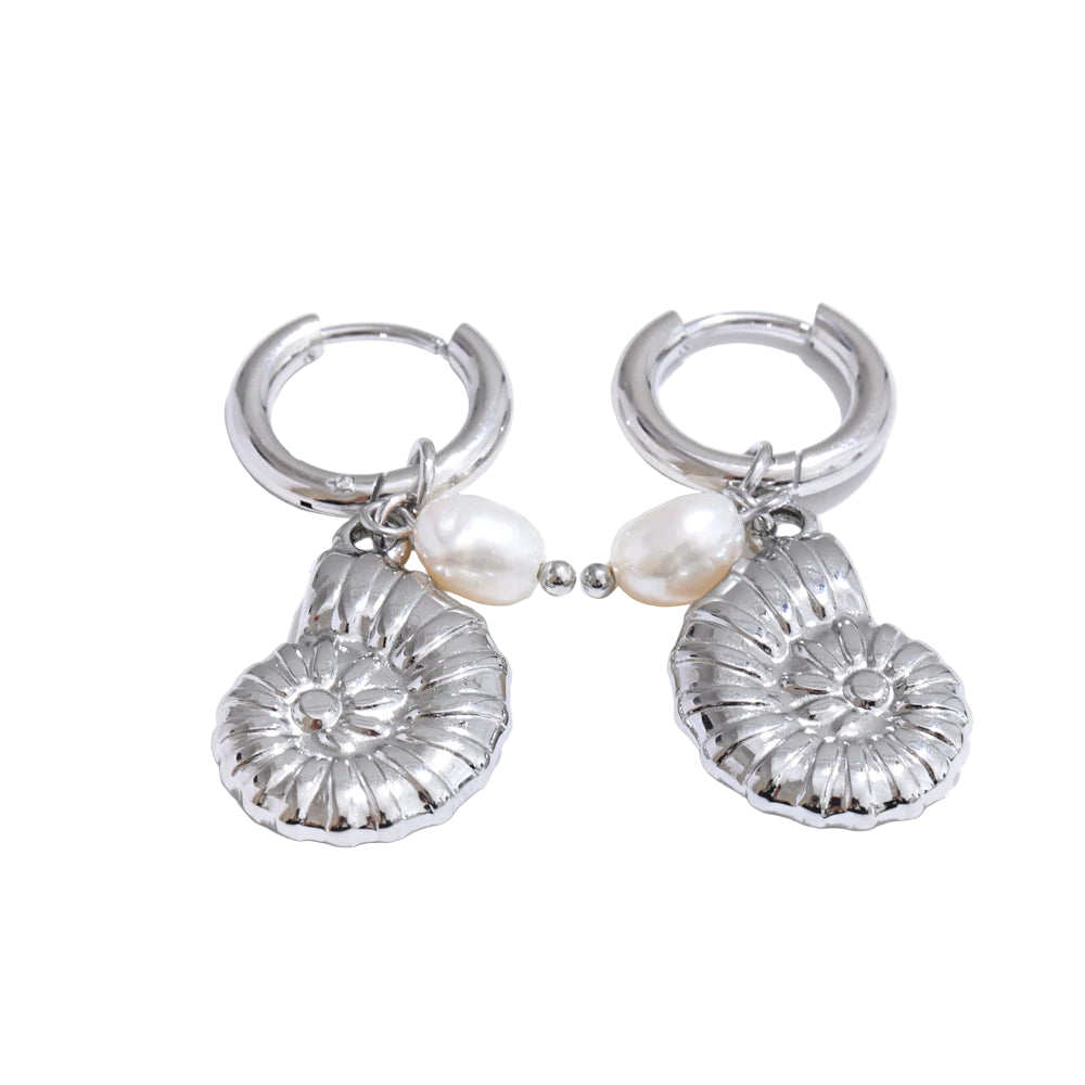 Ocean Muse Pearl Hoop Earrings
