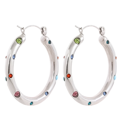 Elegant Zirconia Hoop Earrings