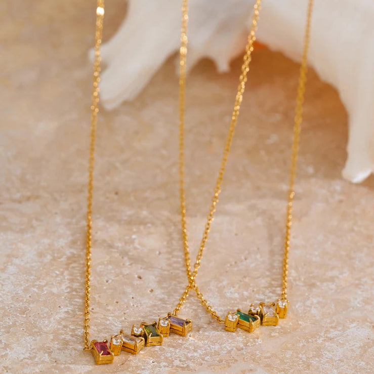 Rainbow Zirconia Spark Necklace