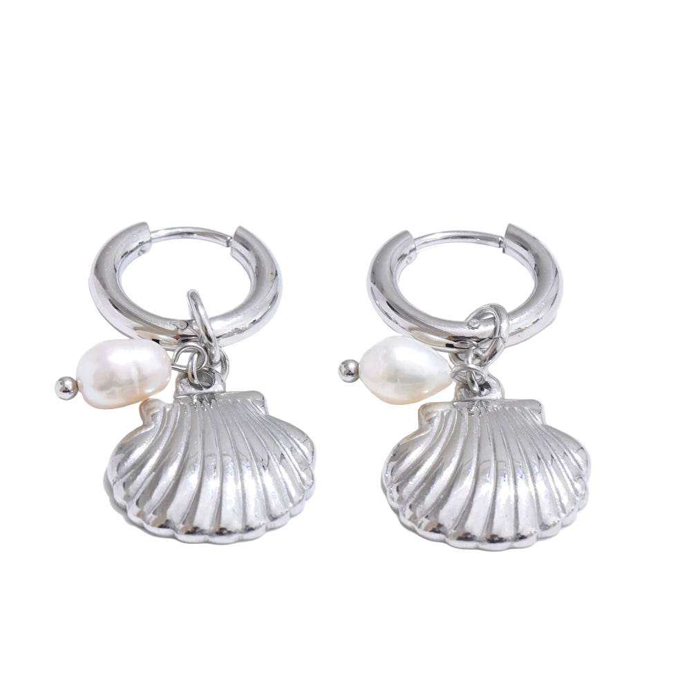 Ocean Muse Pearl Hoop Earrings
