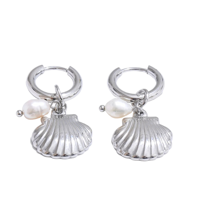 Ocean Muse Pearl Hoop Earrings