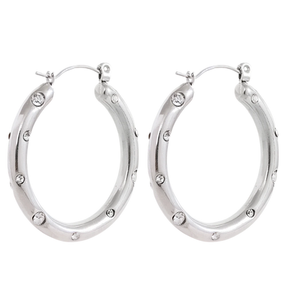 Elegant Zirconia Hoop Earrings
