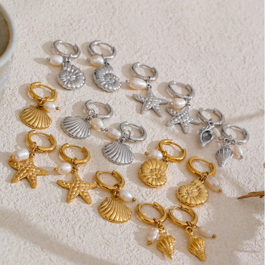 Ocean Muse Pearl Hoop Earrings