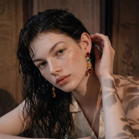 Vintage Zirconia Drop Earrings