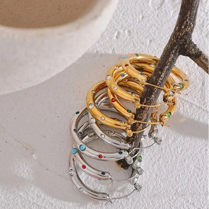 Elegant Zirconia Hoop Earrings