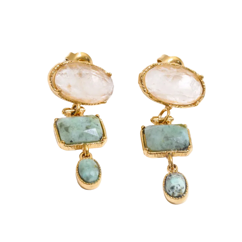 Vintage Stone Statement Earrings