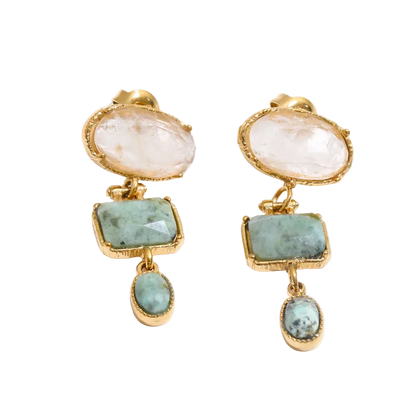 Vintage Stone Statement Earrings