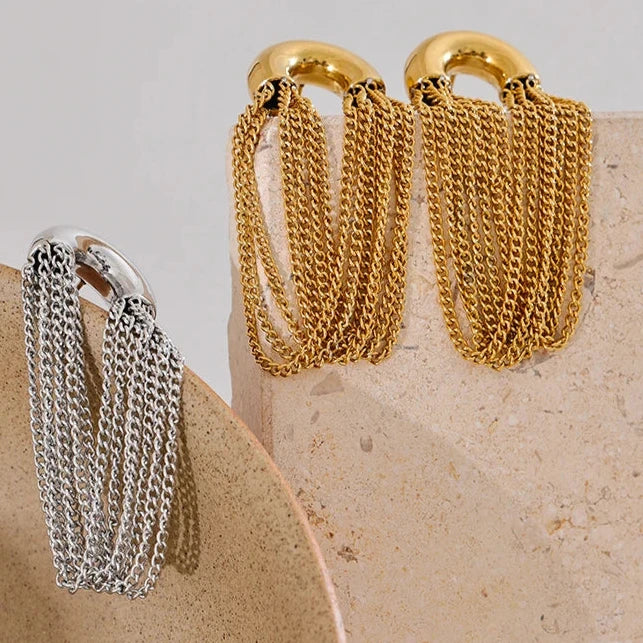 Statement Chain Dangle Earrings