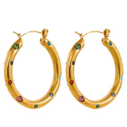 Elegant Zirconia Hoop Earrings