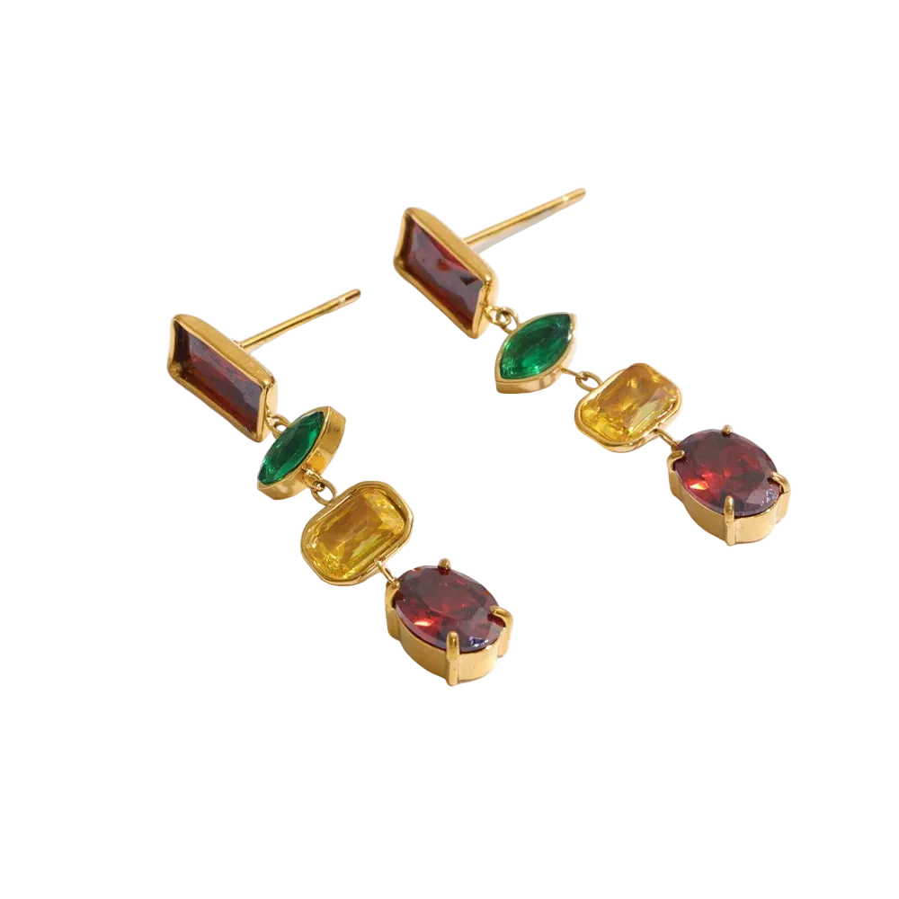 Vintage Zirconia Drop Earrings