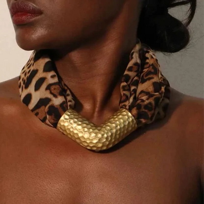 Vintage-inspired boho necklace, lace detail with metal charms, festival style